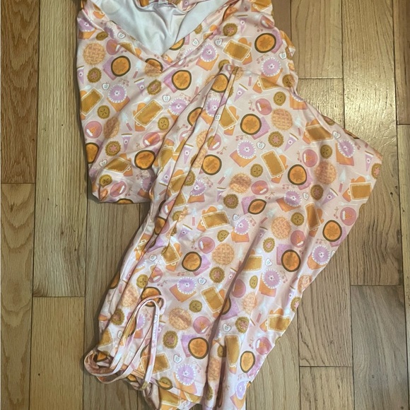 Pajama set fall orange & pies them long sleeve vneck size XL very soft material - Picture 5 of 6